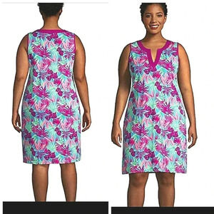 Floral Tropical Hawaiian Midi Cotton Island 2XL Midi Soft Stretch Sundress